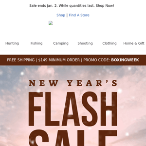 ONLINE ONLY: New Year's Flash Sale