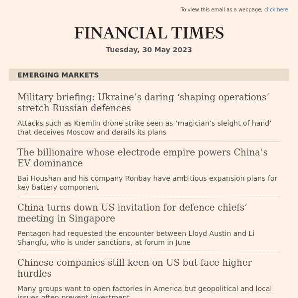 Emerging Markets: London AM: Military briefing: Ukraine’s daring ‘shaping operations’ stretch Russian defences...