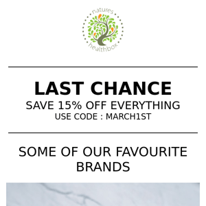LAST CHANCE - 15% OFF EVERYTHING 😀