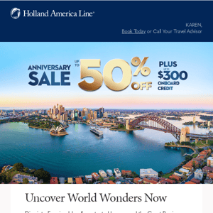 Discover Paradise with 50% Off + $300 Onboard Credit