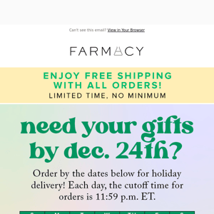 Order today to your gifts in time!