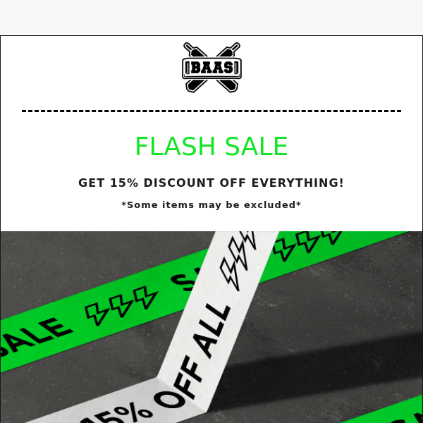 ⚡ FLASH SALE - 15% OFF EVERYTHING ⚡