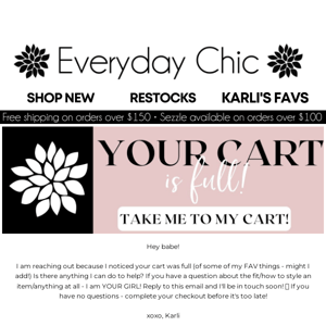 Your cart is FULL 🤩