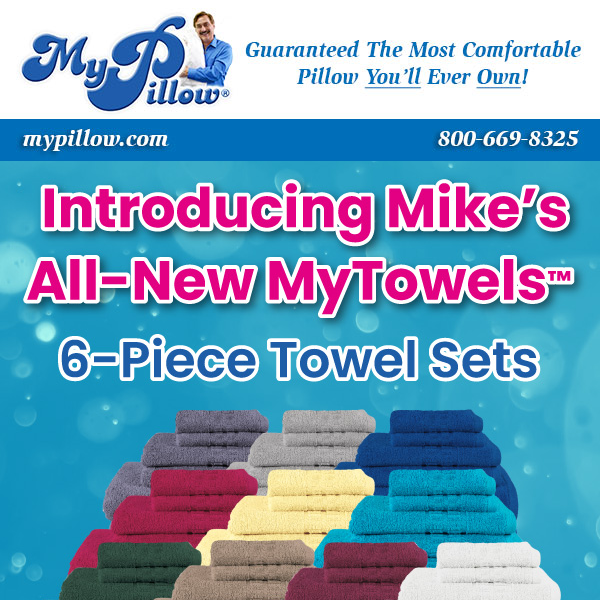  MyPillow Towel 6-Piece Set, Includes - 2 Bath Towel, 2