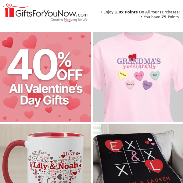 💖40% Off All Personalized Valentine's Day Gifts!