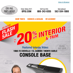 Interior & Trim Flash Sale! 48 HRS Only