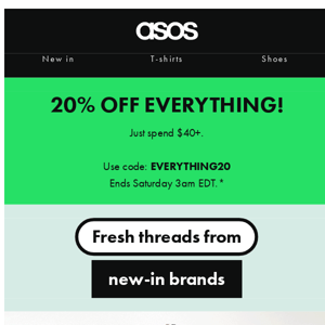 20% off everything! 😉