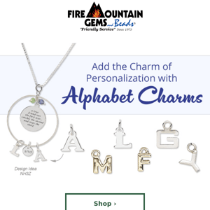 Create Meaningful Jewelry with Alphabet Charms