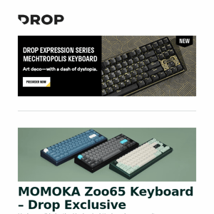 MOMOKA Zoo65 Keyboard – Drop Exclusive, Topping DX5 DAC/Amp, JamesDonkey A3 Rosy Barebones Mechanical Keyboard and more...