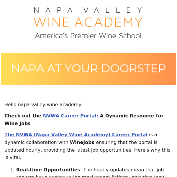 NVWA Career Portal - WSET Certifications - Upcoming Course Deadlines, Masterclasses and Live Stream Events