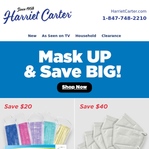 Save BIG on Masks! Up to $40 Off Our Masks!