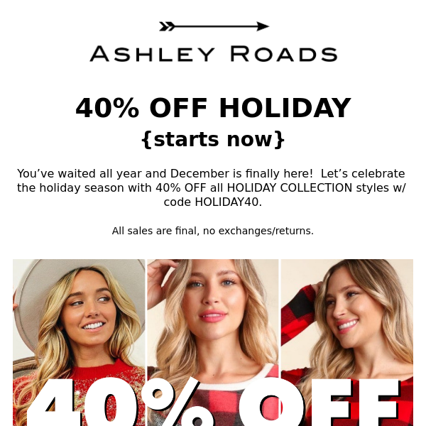 40% OFF HOLIDAY SALE ❄