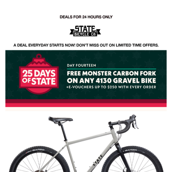 🔔 25 Days Of State 🎁 Today: FREE Carbon Fork Upgrade