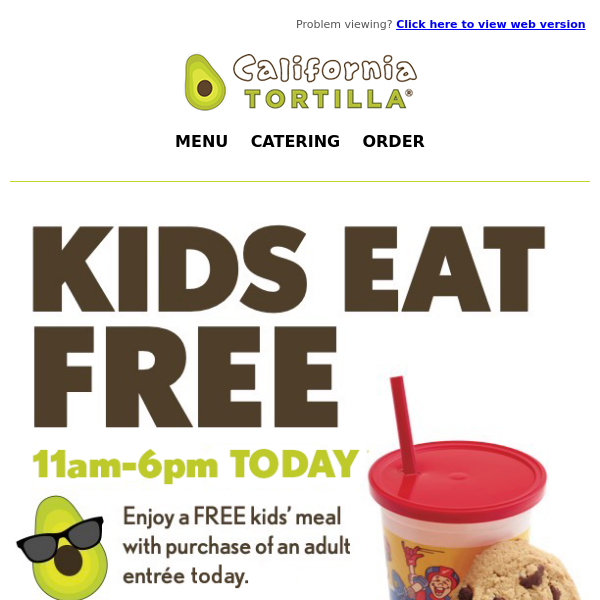 Kids Eat FREE All Day Today