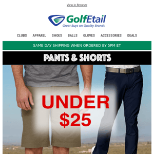 Under $25‼️ Men's Shorts & Pants • 13 Styles • Save Today