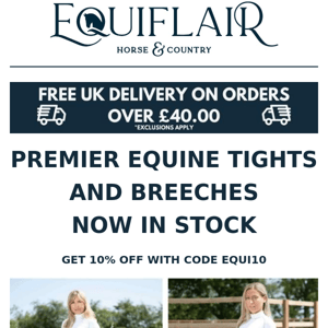 Hi Equiflair Saddlery, Premier Equine Tights and Breeches