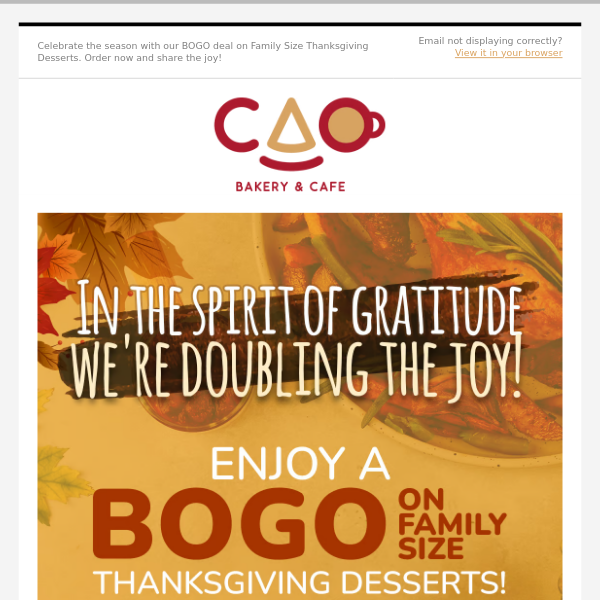 Double the Thanks! BOGO on Thanksgiving Desserts 🍰🍂