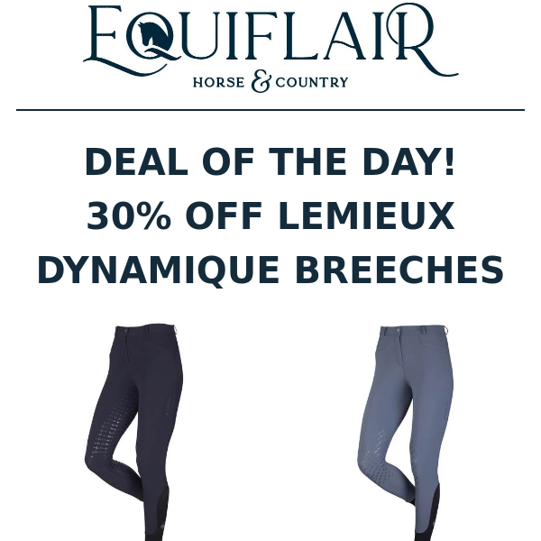 DEAL OF THE DAY! 30% OFF LEMIEUX DYNAMIQUE BREECHES