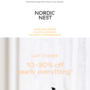Last chance: 10-50% off nearly everything*