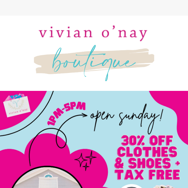 😜🛍️ We are open this Sunday for TAX FREE WEEKEND!