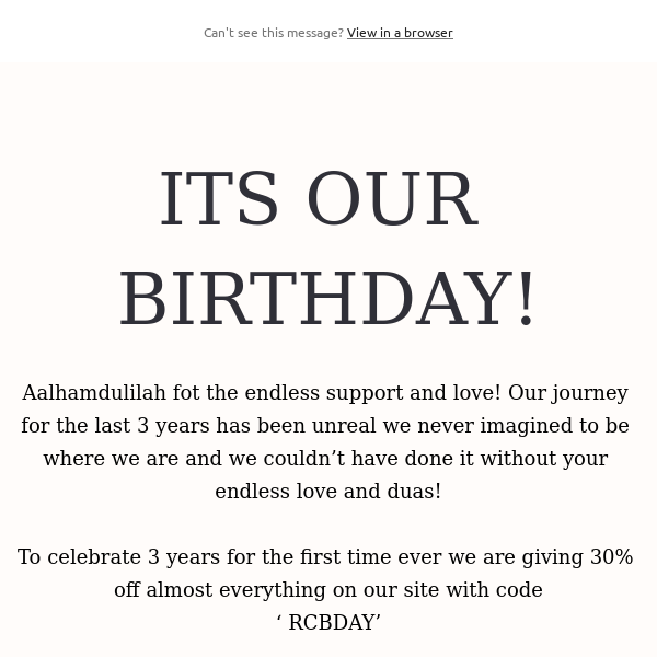 Last Chance 30% off- its our birthday!