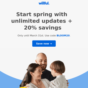 🌸 Start spring savings with 20% off