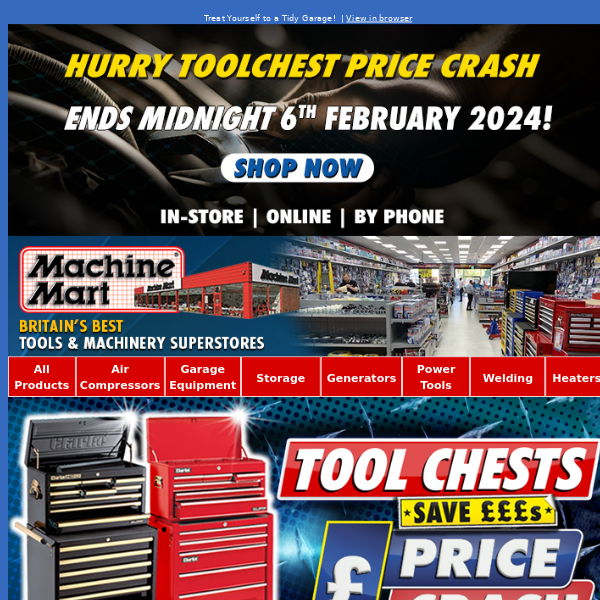 Reminder: Massive Discounts Off Tool Chests Ends Midnight Today