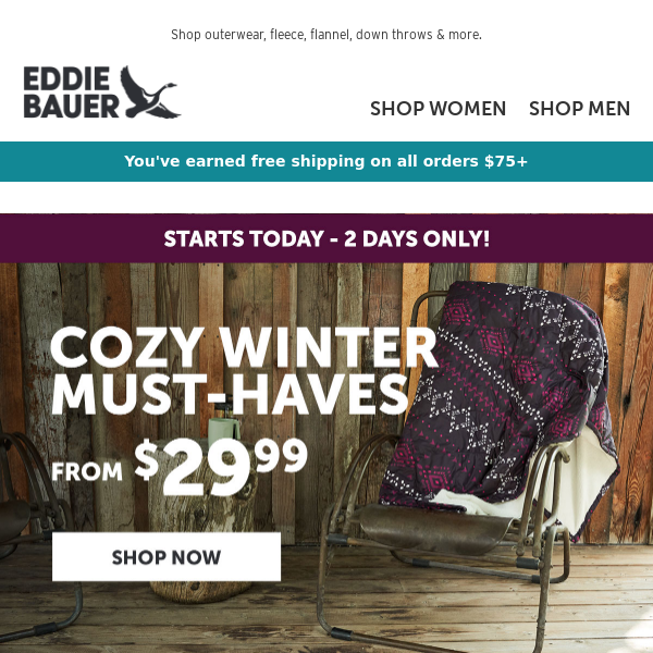 STARTS TODAY! Presidents' Day Sale - 40% Off. Exclusions Apply - Eddie Bauer