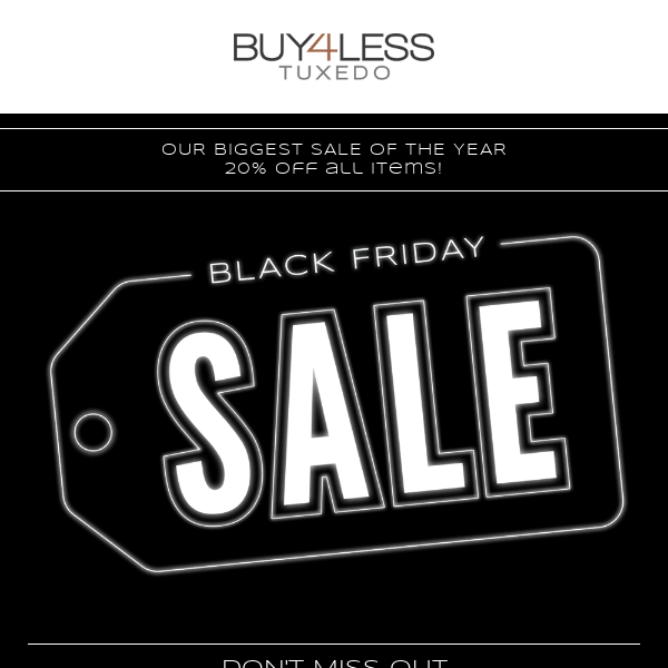 Buy4LessTuxedo - Buy 4 Less Tuxedo, Black Friday 20% OFF