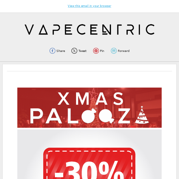 🚨 XMASPALOOZA! 🚨SAVE 30% on Ejuices Today! 🥳