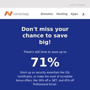 Still time to save big on a .NET, email & more!