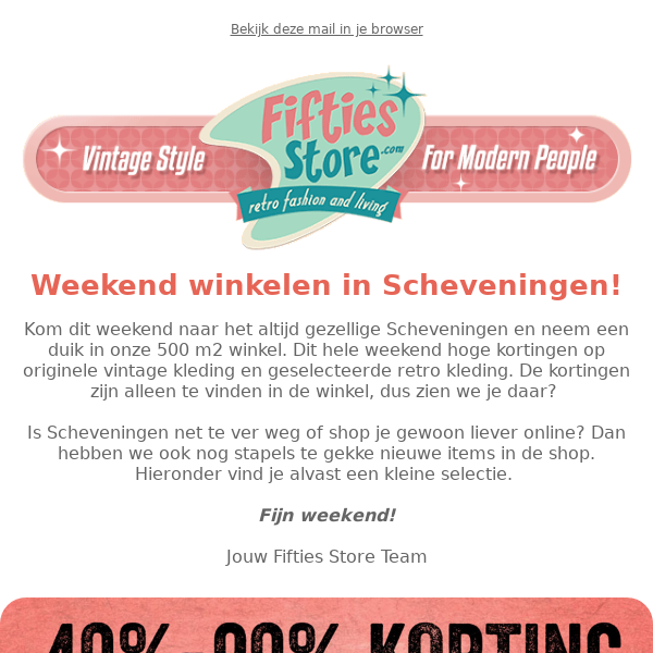 Pardon envelop George Stevenson 🎉 Dit weekend: 40-90% korting op vintage kleding!* - Fifties Store
