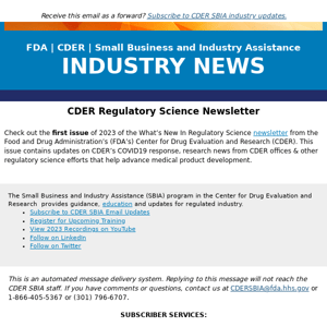 CDER Regulatory Science Newsletter