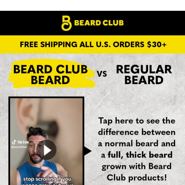 A normal beard vs a Beard Club beard