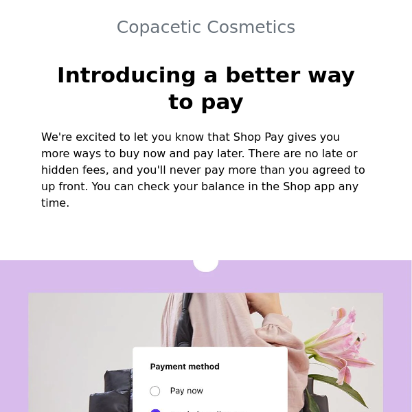 Now you can buy now and pay later with Shop Pay!