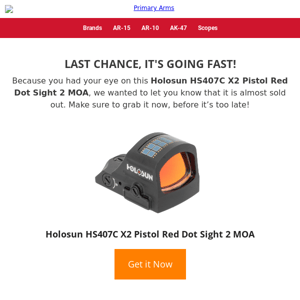 ⚡ It’s almost gone! See if Holosun HS407C X2 Pistol Red Dot Sight 2 MOA is available ⚡