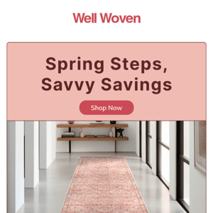 Spring-savvy savings on custom-made runner rugs 🌷