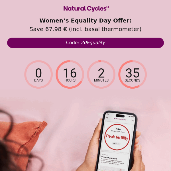 Only a few hours left ⏰ 67.98 € OFF + basal thermometer
