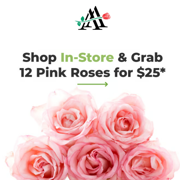 Sweetest Day Bliss 💖🌹  12 Pink Roses for $25 In-Store*