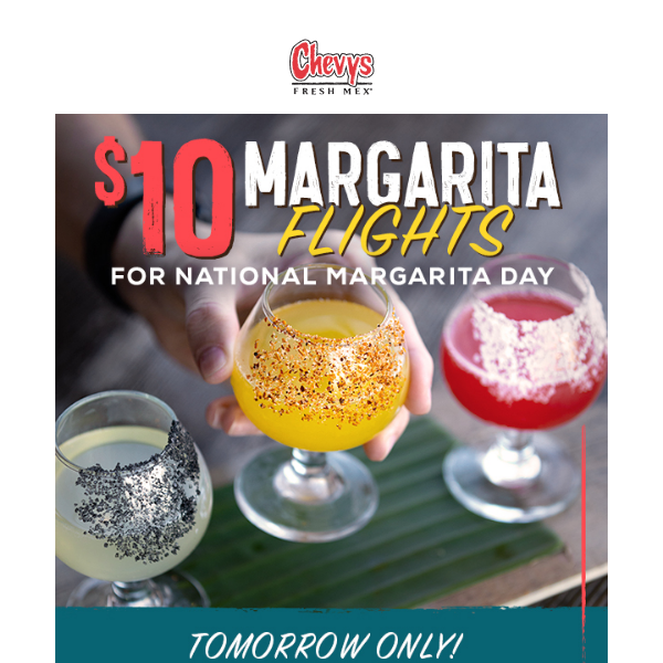 $10 Margarita Flights for National Marg Day Tomorrow!