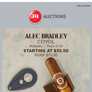 Get an awesome price on Alec Bradley in the Sunday Auction