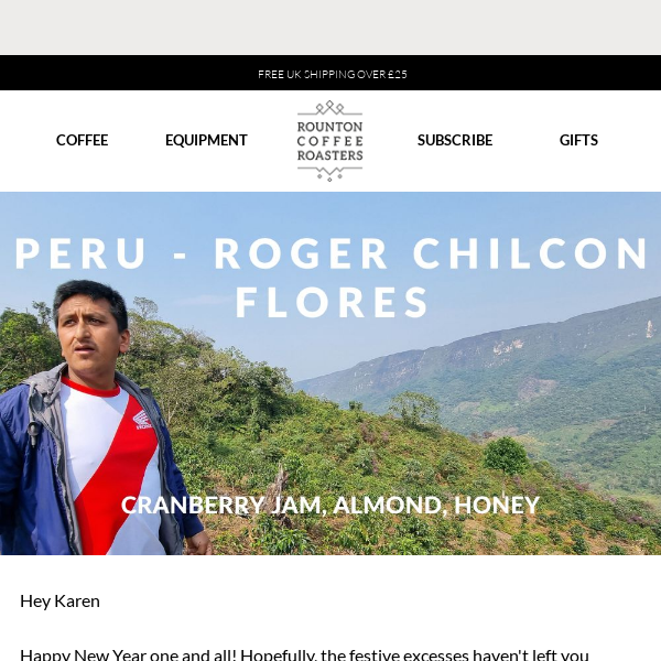 New Coffee Release Peru - Roger Chilcon Flores