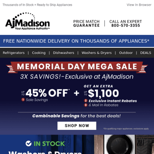 Deal Alert! Memorial Day Mega Sale!- 3X Savings!