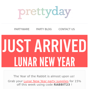 You're in luck! Save 15% on Lunar New Year! 🐇