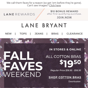 Kicking off the Fall Faves Weekend w. $19.50 bras!