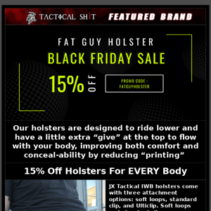 15% Off Fat Guy Holsters