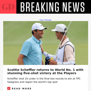 BREAKING: Scottie Scheffler wins Players, returns to World No. 1