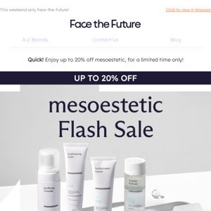 Save 20% On mesoestetic Face the Future!