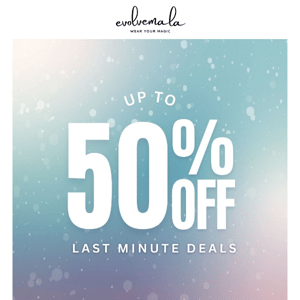 Last minute deals: Up to 50% off ❄❄