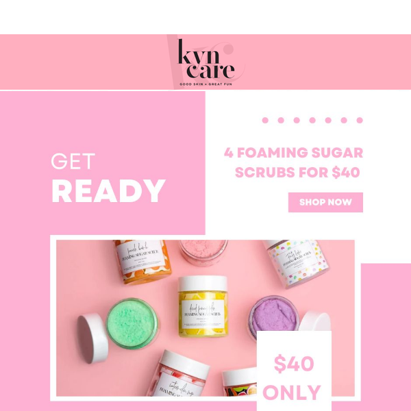 4 Foaming Sugar Scrubs for $40